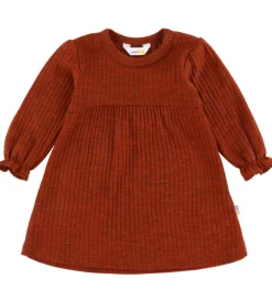Kjoler|Uld|Joha Kjole - Uld - Rib - Rust