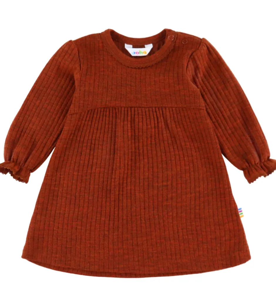 Kjoler|Uld|Joha Kjole - Uld - Rib - Rust