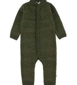 Unisex-Tøj|Pigetøj|Joha Køredragt - Strik - Uld - Mos Grøn