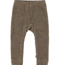 Bukser Og Jeans|Uld|Joha Leggings - Strik - Uld - Beige Meleret
