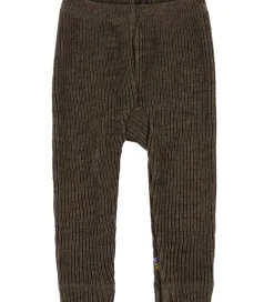 Bukser Og Jeans|Uld|Joha Leggings - Strik - Uld - Brun Meleret