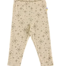 Leggings|Joha Leggings - Uld - Beige m. Stjerner