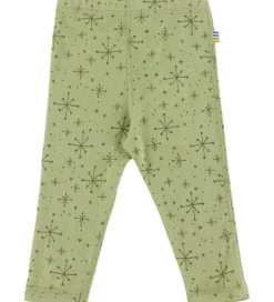 Leggings|Joha Leggings - Uld - Lys Olive m. Stjerner