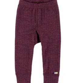 Leggings|Uld|Joha Leggings - Uld - Rib - Blomme