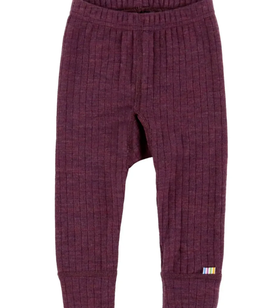 Leggings|Uld|Joha Leggings - Uld - Rib - Blomme