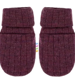 Handsker Og Luffer|Uld|Joha Luffer - Uld - Rib - Blomme