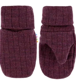 Handsker Og Luffer|Uld|Joha Luffer - Uld - Rib - Blomme