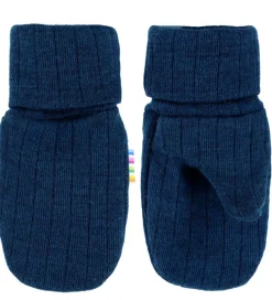 Handsker Og Luffer|Uld|Joha Luffer - Uld - Rib - Mørk Turkis