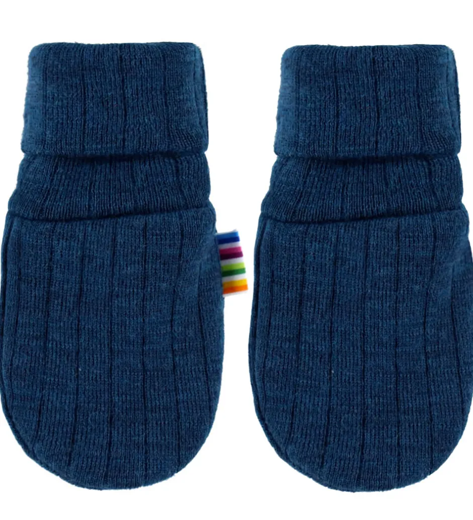 Handsker Og Luffer|Uld|Joha Luffer - Uld - Rib - Mørk Turkis