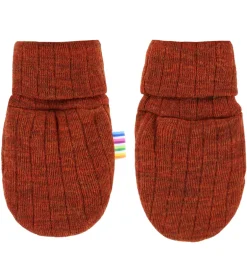 Handsker Og Luffer|Uld|Joha Luffer - Uld - Rib - Rust
