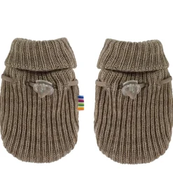 Handsker Og Luffer|Pigetøj|Joha Luffer - Uld - Strik - Beige Meleret