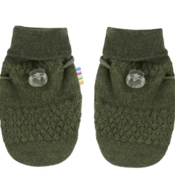 Handsker Og Luffer|Unisex-Tøj|Joha Luffer - Uld - Strik - Mos Grøn