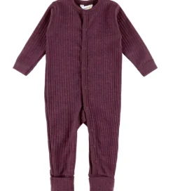 Nattøj|Uld|Joha Natdragt - Uld - Rib - Blomme