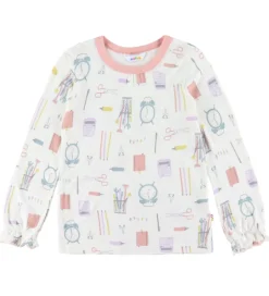 Nattøj|Pigetøj|Joha Nattøj - 2 Delt - Viskose/Bambus - Off White m. Print