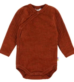 Bodyer|Uld|Joha Slå-om Body l/æ - Uld - Rib - Rust