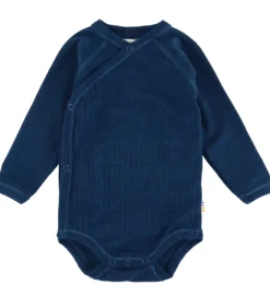 Bodyer|Uld|Joha Slå-om Body l/æ - Uld - Rib - Mørk Turkis