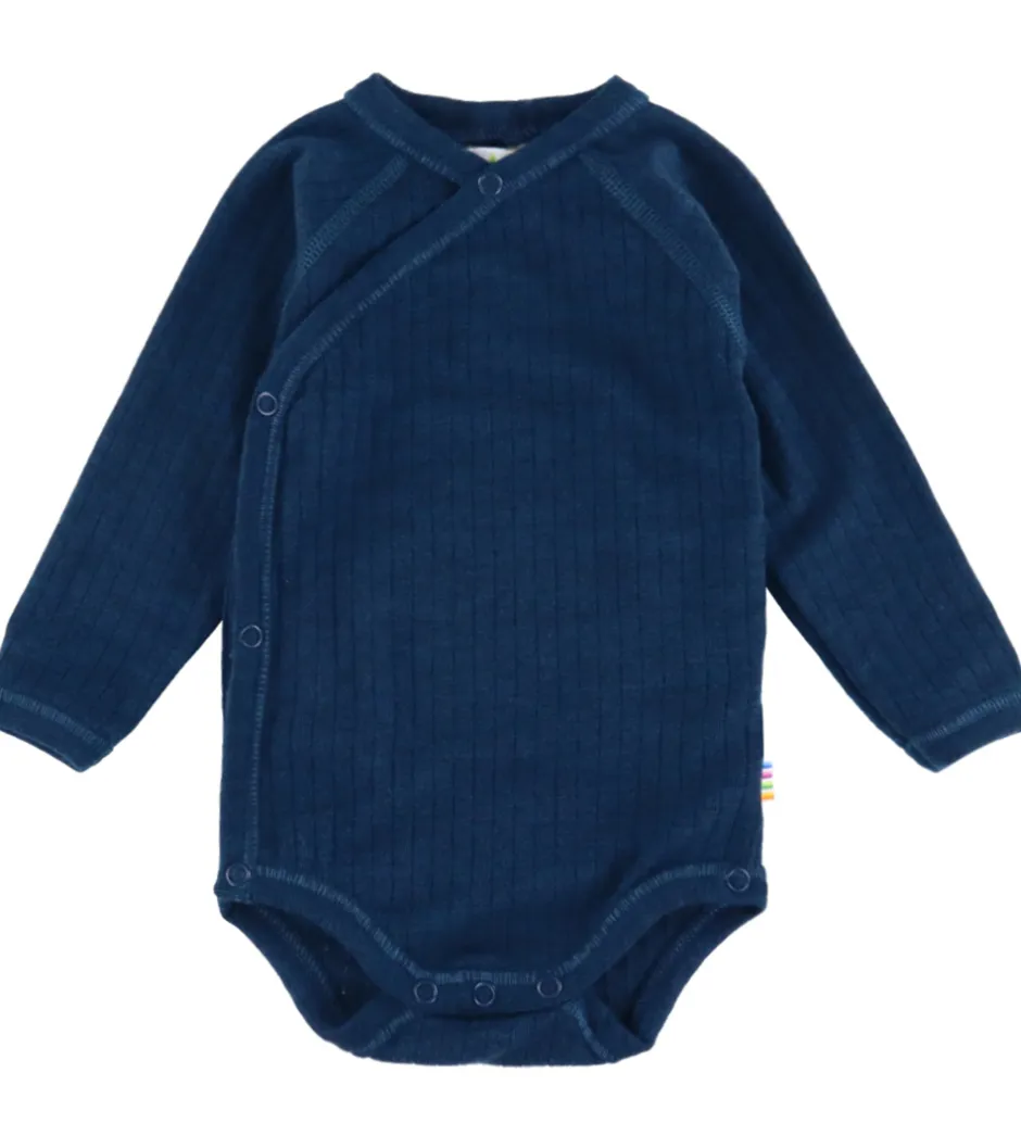 Bodyer|Uld|Joha Slå-om Body l/æ - Uld - Rib - Mørk Turkis