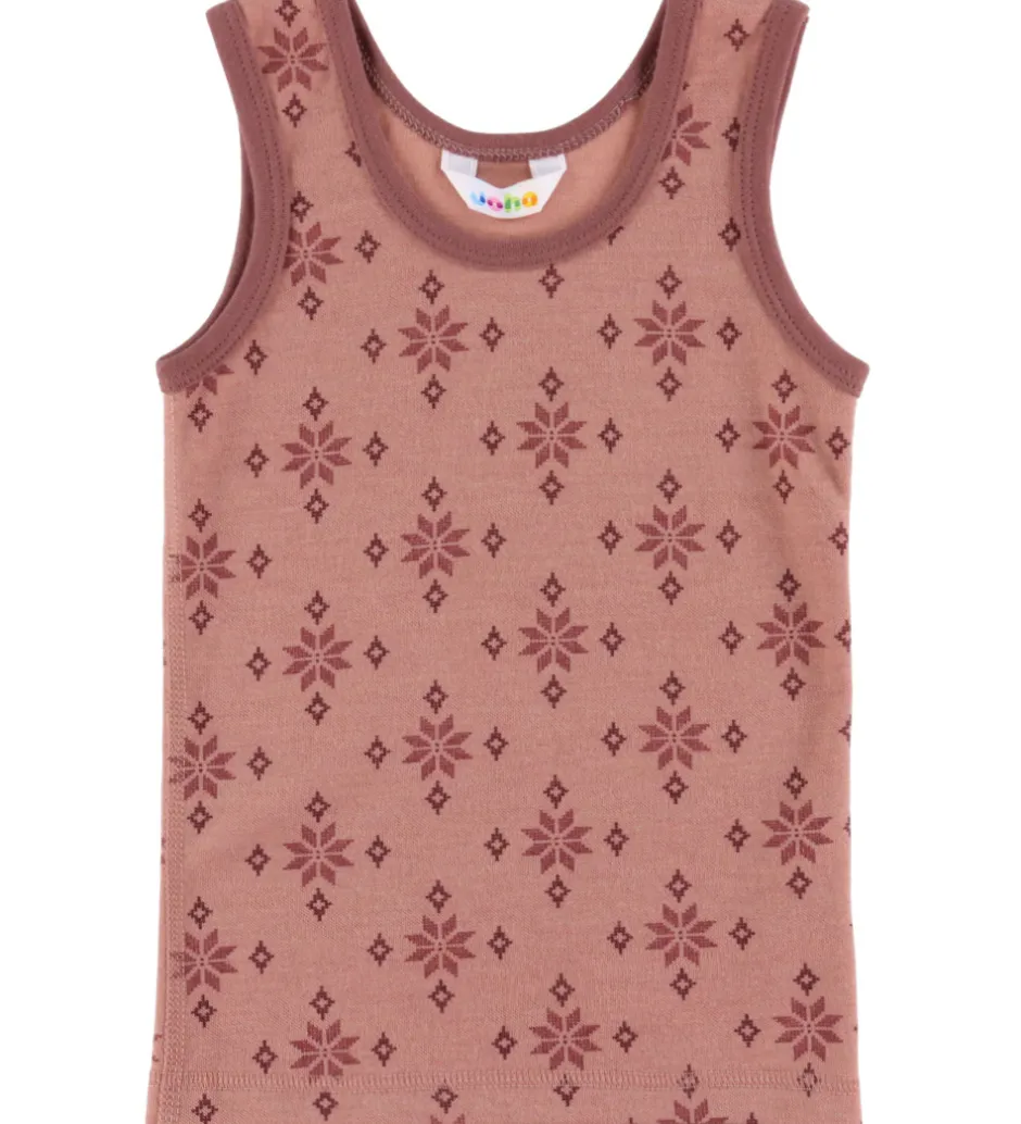 Undertøj|Joha Undertrøje - Uld/Bomuld - Rose m. Snefnug