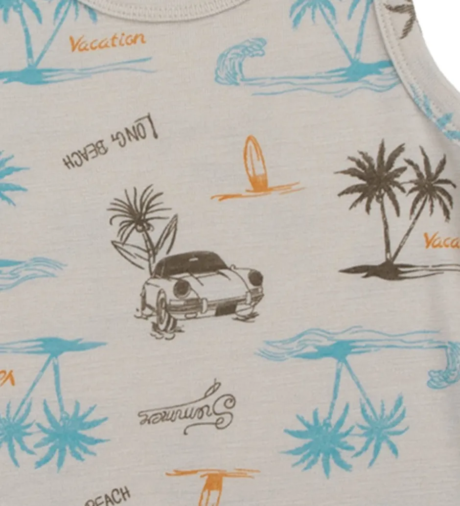 Undertøj|Joha Undertrøje - Uld/Silke - Beige m. Print