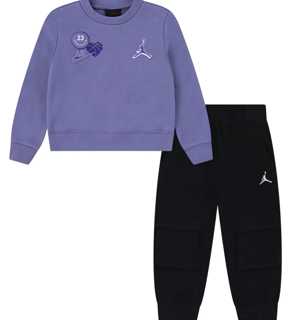 Hættetrøjer|Jordan Sweatsæt - Sort/Lilla