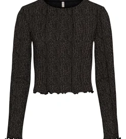 Bluser|Kids Only Bluse - KogQueen - Black/Lurex Rose Gold/Stripe