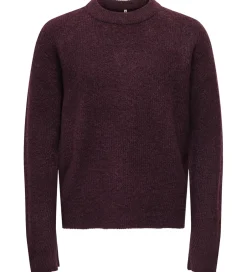 Pigetøj|Bluser|Kids Only Bluse - Strik - KogCamilla - Winetasting/Melange