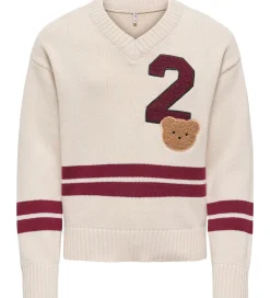 Bluser|Kids Only Bluse - Strik - KogJanny - Birch/Badge/Cabernet