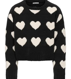 Bluser|Kids Only Bluse - Strik - KogSus - Black/Heart/Egret