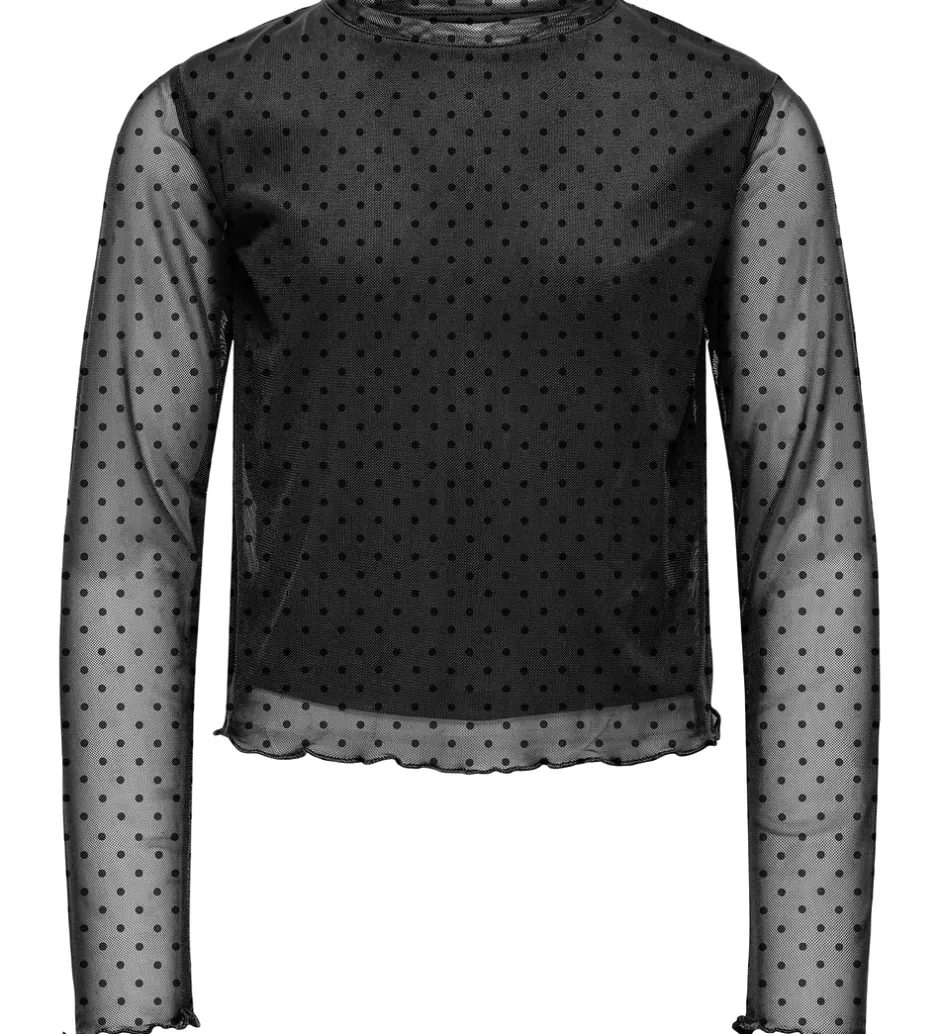 Bluser|Kids Only Bluser - Mesh - KogDora - Black/Dots Flock Black