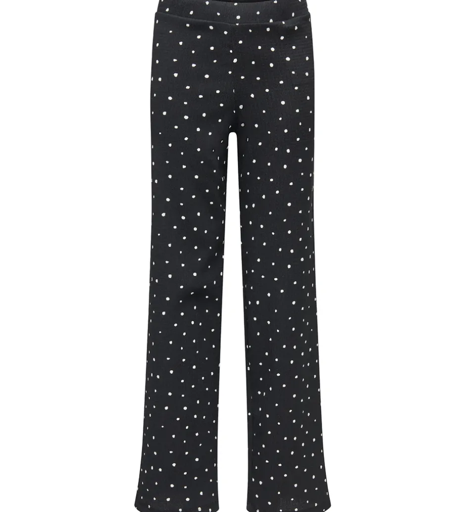 Bukser Og Jeans|Kids Only Bukser - KogMelia - Black/Dots Cloud Dancer