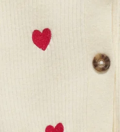 Striktrøjer|Kids Only Cardigan - Rib - Strik - KogDana - Birch/EMB Hearts -
