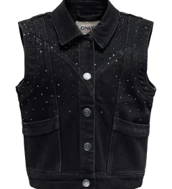 Veste|Kids Only Denimvest - KogKennedy - Washed Black/Rhinestone