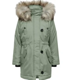 Overgangsjakker|Kids Only Jakke - Noos - KogIris - Desert Sage/Fur Light Grey