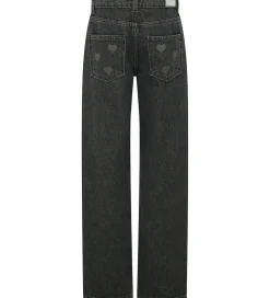 Pigetøj|Bukser Og Jeans|Kids Only Jeans - KogLumi - Washed Black/ Heart Embroide