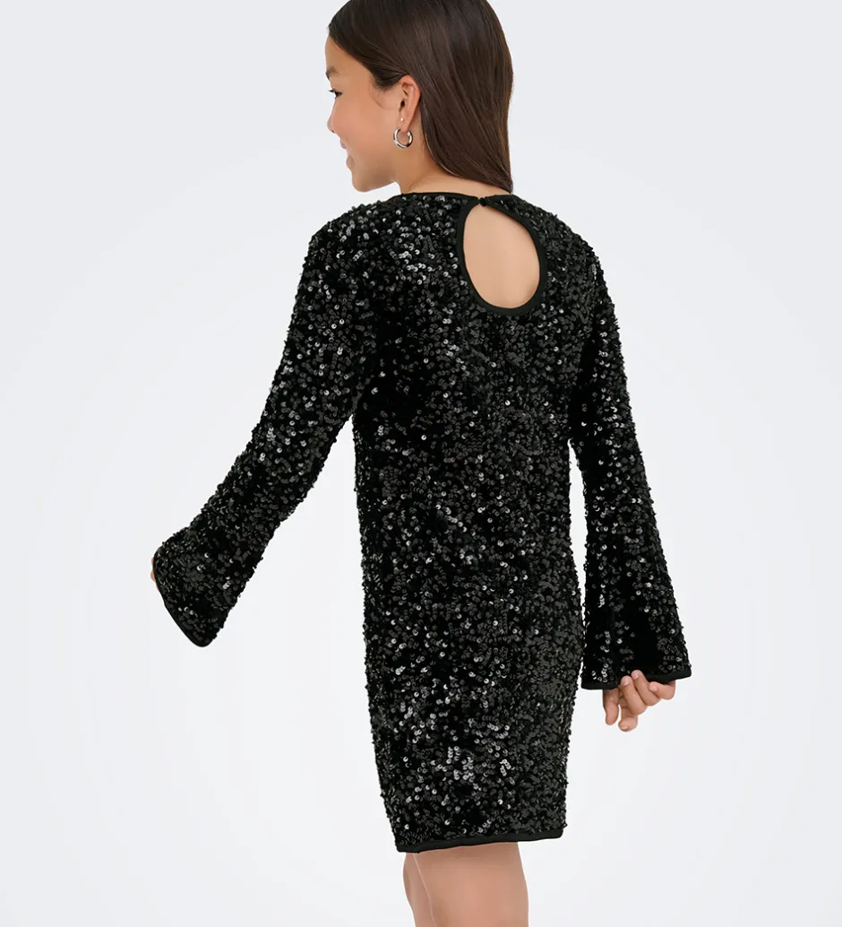 Kjoler|Juletøj|Kids Only Kjole - KogConfidence - Black m. Palietter