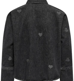 Pigetøj|Kjoler|Kids Only Skjorte - KogGrace - Washed Black/ Heart Embroide