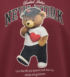 Sweatshirts|Kids Only Sweatshirt - KogLinda - Cabernet/New York Teddy