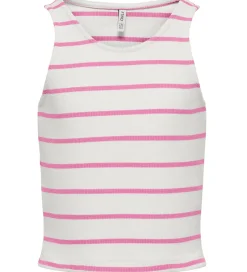 Toppe|Kids Only Top - Rib - Short - KogNessa - Cloud Dancer/Fuchsia Pi