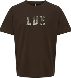 T-Shirts|Kids Only T-shirt - KogKate - O-Neck Pearl Top - Black Coffee/Lu