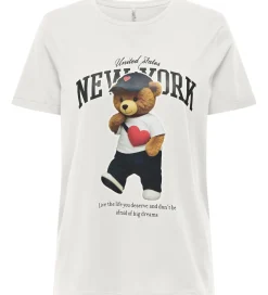 T-Shirts|Kids Only T-shirt - KogLina - Bear O-Neck Top - Cloud Dancer/New