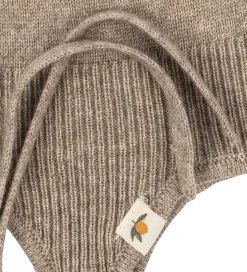 Babyhjelme|Konges Sløjd Babyhjelm - Uld - Strik - Mattou - Lysebrun