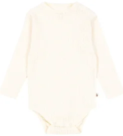 Bodyer|Konges Sløjd Body l/æ - Minnie - Buttercream m. Hulmønster
