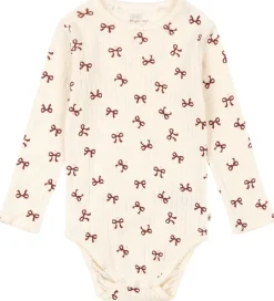 Bodyer|Konges Sløjd Body l/æ - Minnie - Bow Rouge m. Hulmønster
