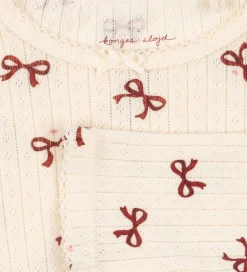 Bodyer|Konges Sløjd Body l/æ - Minnie - Bow Rouge m. Hulmønster