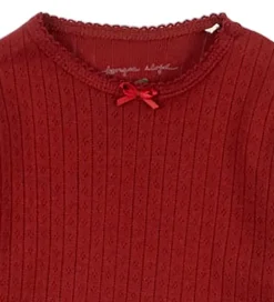 Bodyer|Konges Sløjd Body l/æ - Minnie - Red Dahlia m. Hulmønster