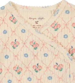 Bodyer|Konges Sløjd Body l/æ - Rib - Minnie - Fleur Decor m. Hulmønster