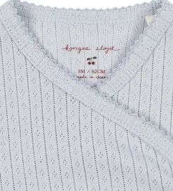 Bodyer|Konges Sløjd Body l/æ - Rib - Minnie - Gray Dawn m. Hulmønster