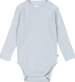 Bodyer|Konges Sløjd Body l/æ - Rib - Minnie - Gray Dawn m. Hulmønster
