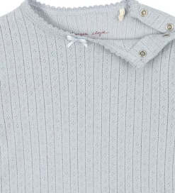 Bodyer|Konges Sløjd Body l/æ - Rib - Minnie - Gray Dawn m. Hulmønster