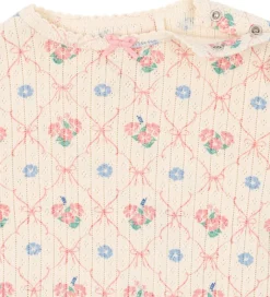 Bodyer|Konges Sløjd Body l/æ - Rib - Minnie - Fleur Decor m. Hulmønster